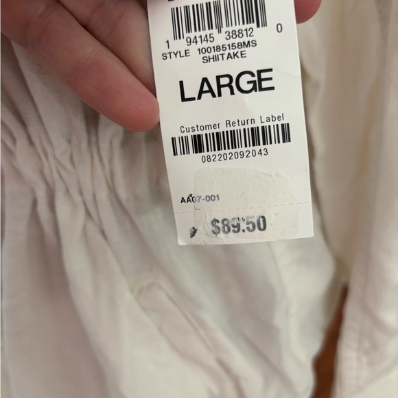 Style & Co Linen Blend Utility Jacket Women's Large White Button Front NWT - Picture 11 of 11